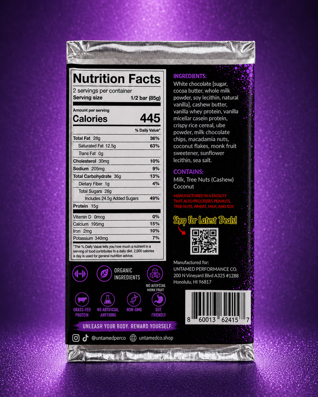 UBE CRUNCH Filled Protein Bar 💜🔥