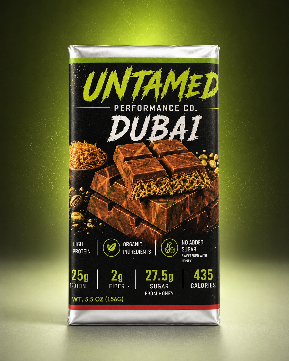 DUBAI Filled Protein Bar 💚✨