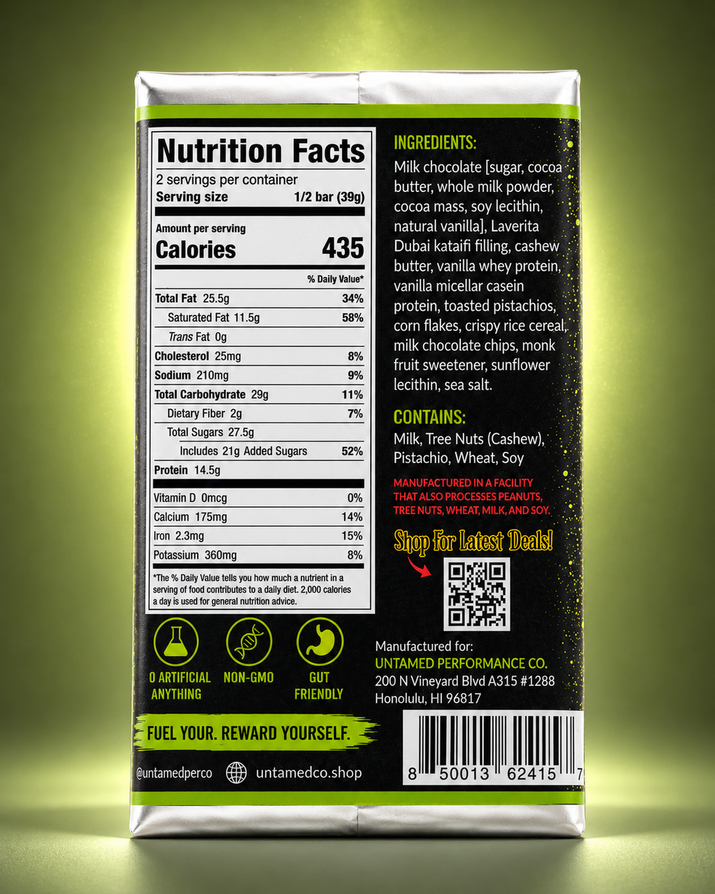 DUBAI Filled Protein Bar 💚✨