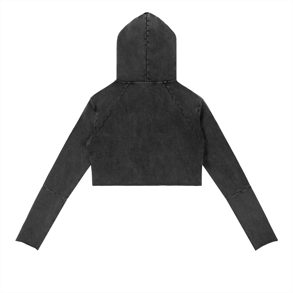 🔥Vintage Washed Bodycon Hoodie | Premium 9.4oz Pleated Crop