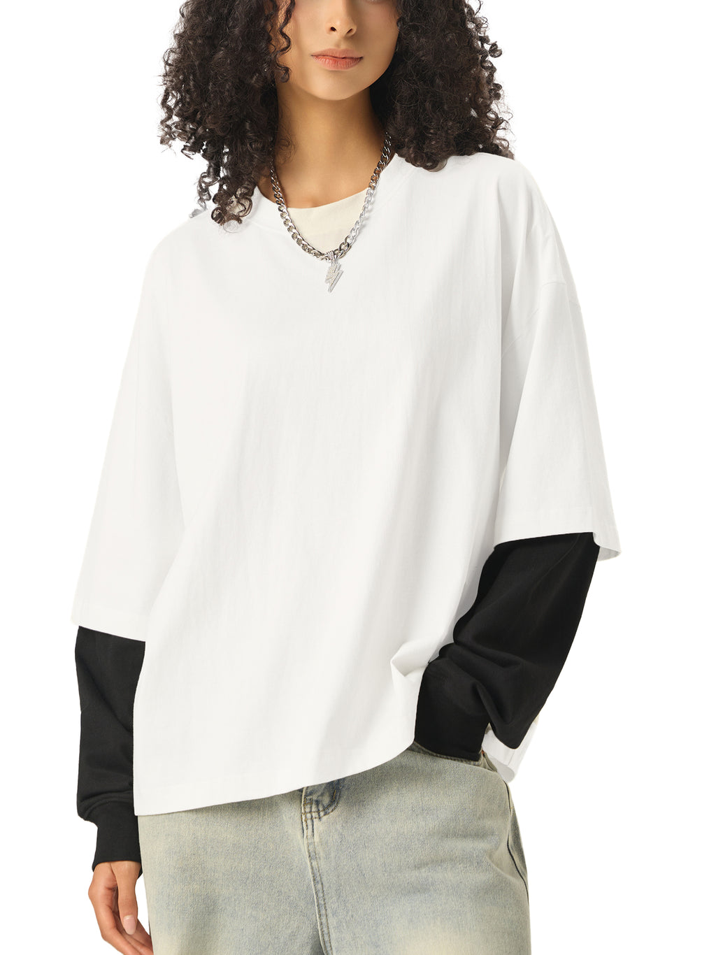 🔥Vintage Streetwear Patchwork Tee | Unisex Loose Fit Drop Shoulder
