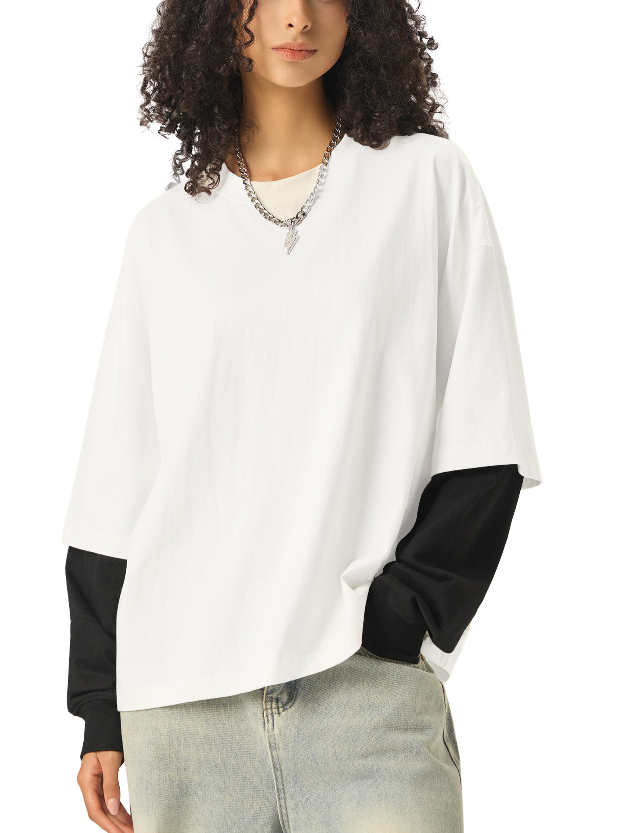 🔥Vintage Streetwear Patchwork Tee | Unisex Loose Fit Drop Shoulder
