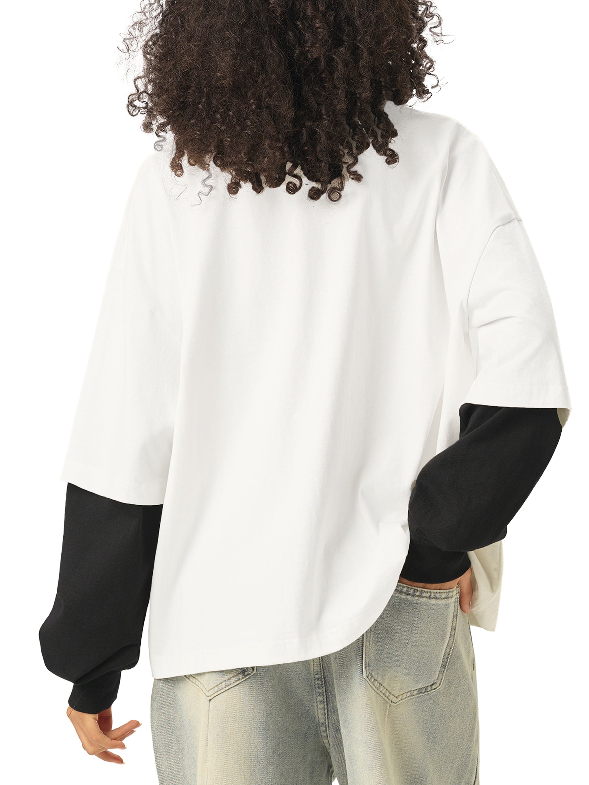 🔥Vintage Streetwear Patchwork Tee | Unisex Loose Fit Drop Shoulder
