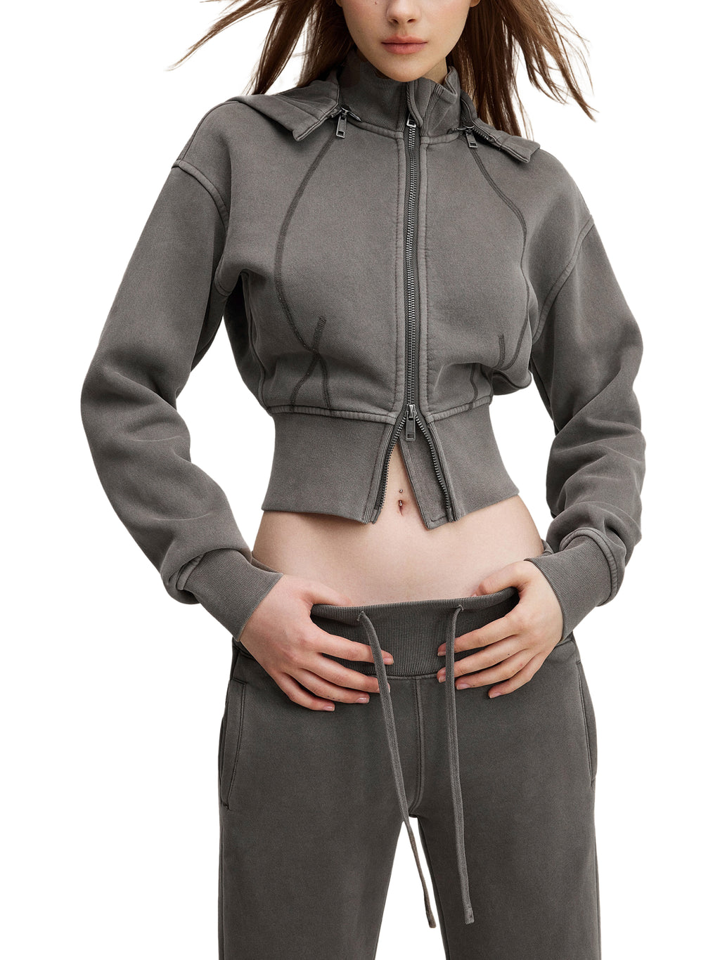 🔥The "Icon" Cropped Zip Hoodie | Vintage Patchwork Essential