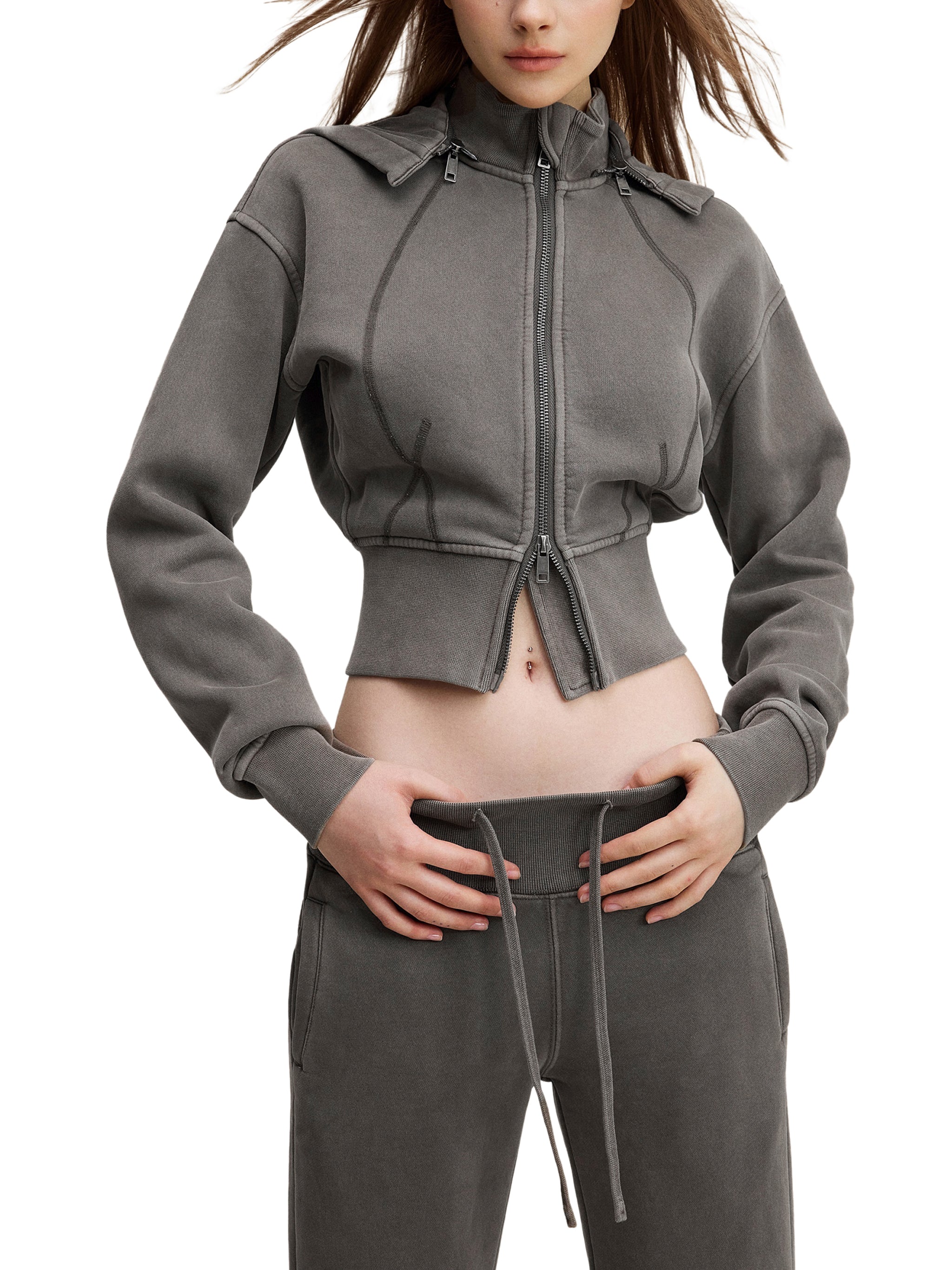 🔥The "Icon" Cropped Zip Hoodie | Vintage Patchwork Essential