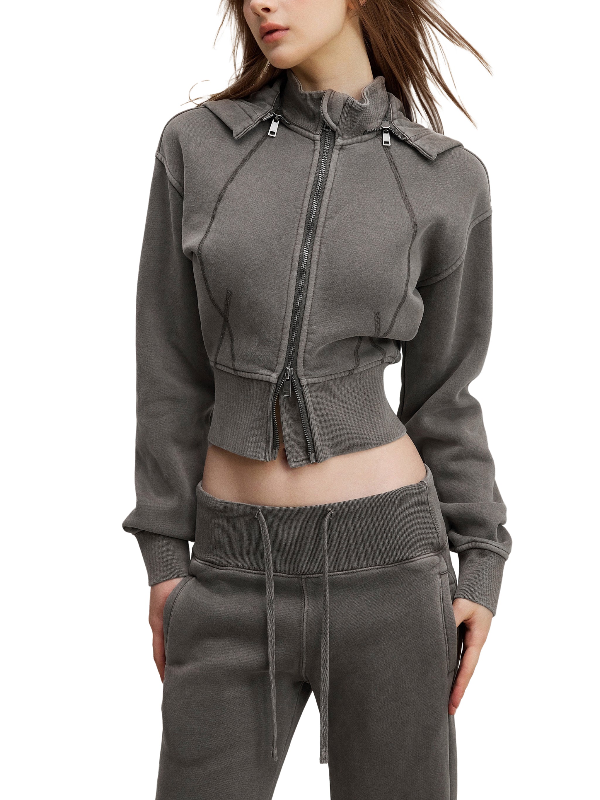 🔥The "Icon" Cropped Zip Hoodie | Vintage Patchwork Essential