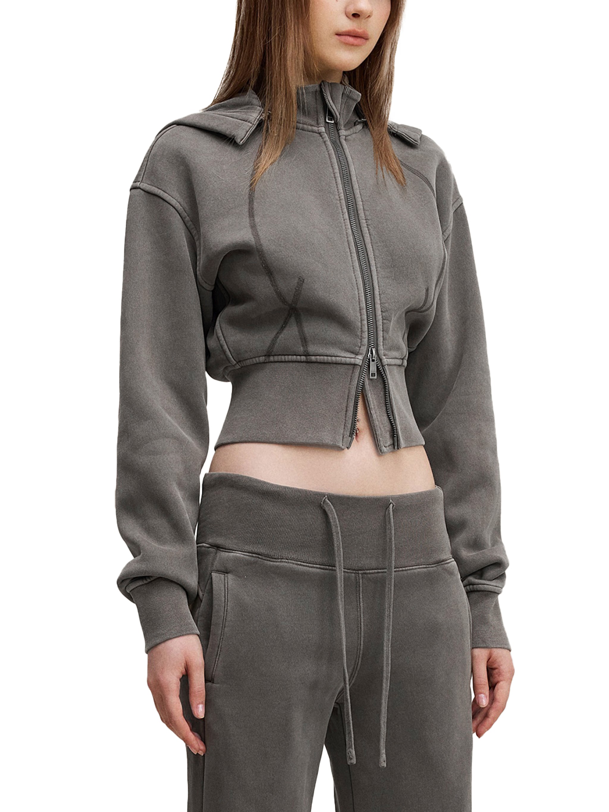 🔥The "Icon" Cropped Zip Hoodie | Vintage Patchwork Essential