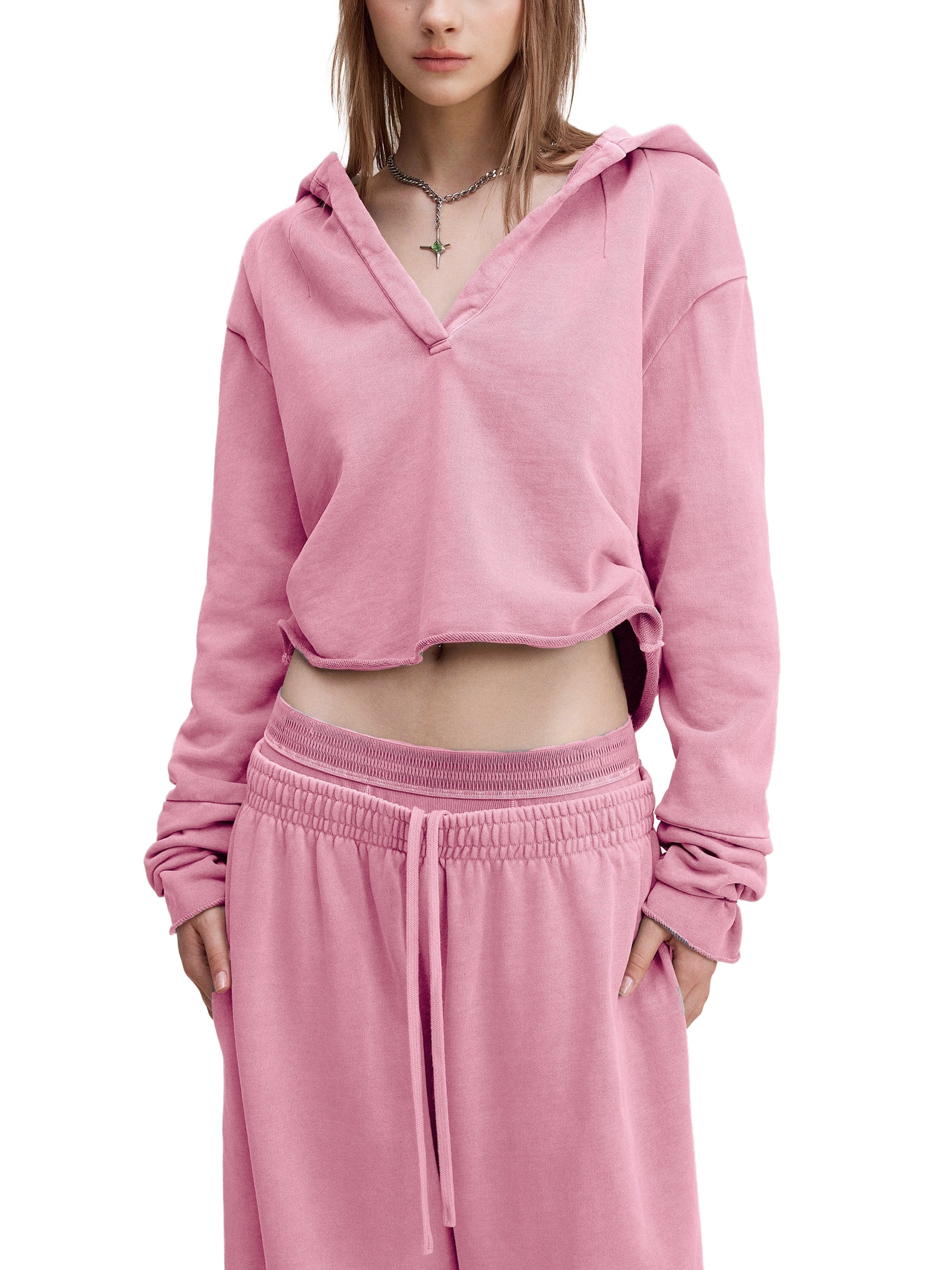 🔥Vintage Washed Bodycon Hoodie | Premium 9.4oz Pleated Crop